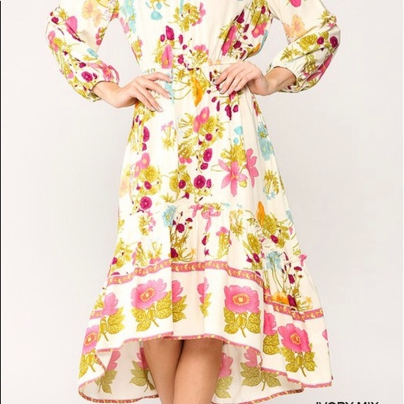 Floral midi dress Gigio USA Modest Dress - Picture 2 of 5